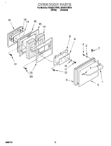 02 - Oven Door parts for Whirlpool Range RS385PCBW0 from AppliancePartsPros.com