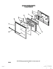 04 - Oven Door parts for Whirlpool Oven RB160PXXB1 from AppliancePartsPros.com