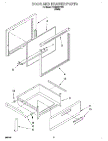 04 - Door And Drawer parts for Whirlpool Range TER20W0YW3 from AppliancePartsPros.com