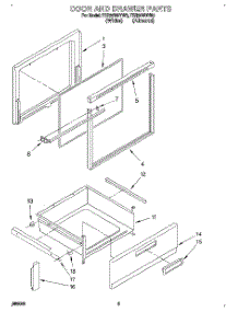 04 - Door And Drawer parts for Whirlpool Range TER20W0YW2 from AppliancePartsPros.com