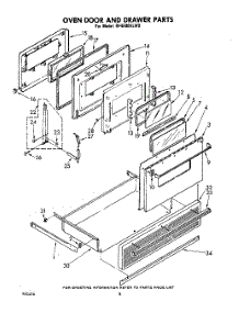 05 - Oven Door And Drawer parts for Whirlpool Range RF4900XLW0 from AppliancePartsPros.com