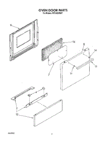 05 - Oven Door parts for Whirlpool Range RF0100XRW7 from AppliancePartsPros.com