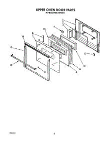05 - Upper Oven Door parts for Whirlpool Oven RB170PXXB4 from AppliancePartsPros.com