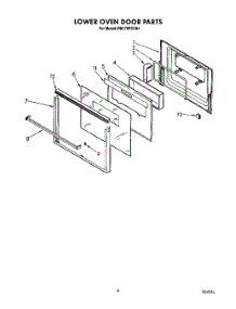 06 - Lower Oven Door parts for Whirlpool Oven RB170PXXB4 from AppliancePartsPros.com
