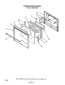 04 - Oven Door parts for Whirlpool Oven RB160PXXW0 from AppliancePartsPros.com