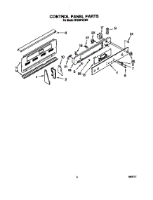 03 - Control Panel parts for Whirlpool Range RF396PCXN2 from AppliancePartsPros.com
