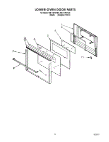 05 - Lower Oven Door parts for Whirlpool Oven RB170PXYB6 from AppliancePartsPros.com