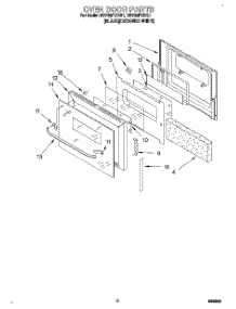 02 - Oven Door parts for Whirlpool Oven RB760PXBB1 from AppliancePartsPros.com