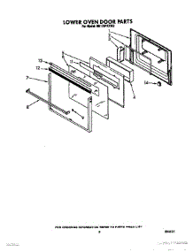 06 - Lower Oven Door parts for Whirlpool Oven RB170PXXW2 from AppliancePartsPros.com