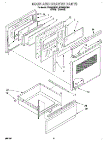 03 - Door And Drawer parts for Whirlpool Range RF3663XDN0 from AppliancePartsPros.com