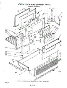 03 - Oven Door And Drawer parts for Whirlpool Range RF4400XLW2 from AppliancePartsPros.com
