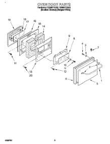 02 - Oven Door parts for Whirlpool Range RS385PXBH0 from AppliancePartsPros.com