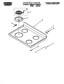 Cooktop parts for Whirlpool Range N    N from AppliancePartsPros.com