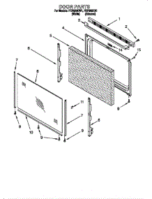 Door parts for Whirlpool Range N    N from AppliancePartsPros.com