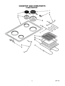 03 - Cooktop And Oven parts for Whirlpool Range RS363PXYQ0 from AppliancePartsPros.com