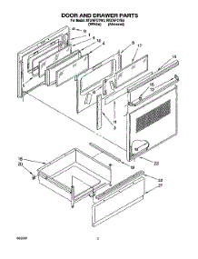 03 - Door And Drawer parts for Whirlpool Range RF376PCYW3 from AppliancePartsPros.com