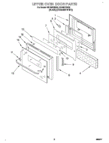 02 - Upper Oven Door parts for Whirlpool Oven RB160PXBQ2 from AppliancePartsPros.com