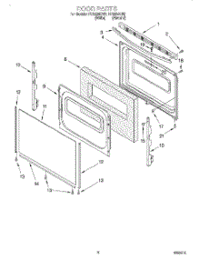 05 - Door, Lit / Optional parts for Whirlpool Range FES364EW0 from AppliancePartsPros.com
