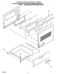 04 - Door And Drawer parts for Whirlpool Range RF305PXDQ0 from AppliancePartsPros.com