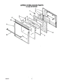 05 - Upper Oven Door parts for Whirlpool Oven RB170PXXW0 from AppliancePartsPros.com
