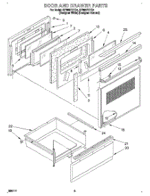 03 - Door And Drawer parts for Whirlpool Range RF366PXYQ4 from AppliancePartsPros.com