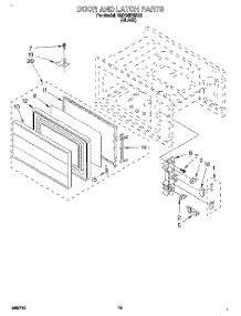 10 - Door And Latch parts for Whirlpool Oven RM765PXBB2 from AppliancePartsPros.com