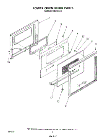05 - Lower Oven Door , Lit / Optional parts for Whirlpool Oven RB275PXK0 from AppliancePartsPros.com