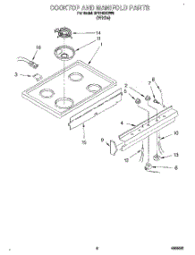 05 - Cooktop And Manifold parts for Whirlpool Range RF0100XRW8 from AppliancePartsPros.com