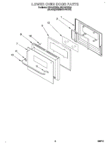05 - Lower Oven Door parts for Whirlpool Oven RB770PXBB2 from AppliancePartsPros.com