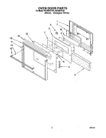 02 - Oven Door parts for Whirlpool Oven RB160PXYB4 from AppliancePartsPros.com