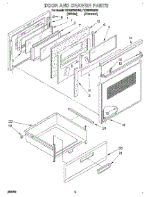 04 - Door And Drawer parts for Whirlpool Range TER56W2BN0 from AppliancePartsPros.com