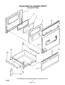 04 - Door And Drawer , Literature And Optional parts for Whirlpool Range RF317PXWW2 from AppliancePartsPros.com