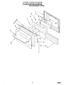02 - Oven Door parts for Whirlpool Oven RB760PXBQ0 from AppliancePartsPros.com