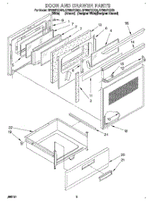 04 - Door And Drawer parts for Whirlpool Range RF365PXDZ0 from AppliancePartsPros.com