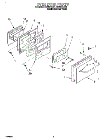 03 - Oven Door parts for Whirlpool Range RS386PXBQ1 from AppliancePartsPros.com