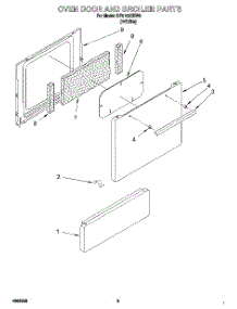 04 - Oven Door And Broiler parts for Whirlpool Range RF0100XRW9 from AppliancePartsPros.com