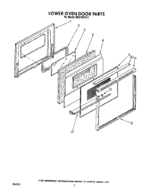 06 - Lower Oven Door parts for Whirlpool Oven RB276PXV2 from AppliancePartsPros.com