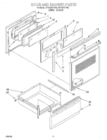 03 - Door And Drawer parts for Whirlpool Range RF376PCYW4 from AppliancePartsPros.com