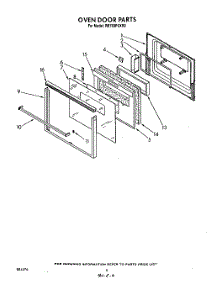 04 - Oven Door parts for Whirlpool Oven RB760PXXB0 from AppliancePartsPros.com