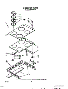 06 - Cooktop, Lit / Optional parts for Whirlpool Range RS677PXV0 from AppliancePartsPros.com