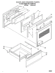 03 - Door And Drawer parts for Whirlpool Range RF396PCYW3 from AppliancePartsPros.com