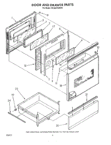 05 - Door And Drawer parts for Whirlpool Range RF365PXWW0 from AppliancePartsPros.com