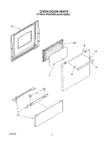 05 - Oven Door parts for Whirlpool Range RF0100XRW5 from AppliancePartsPros.com