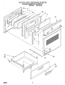 03 - Door And Drawer parts for Whirlpool Range TER46W0YW2 from AppliancePartsPros.com