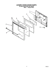 05 - Lower Oven Door parts for Whirlpool Oven RB170PXYB4 from AppliancePartsPros.com