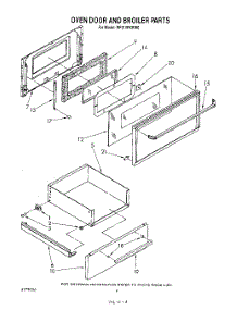 05 - Oven Door And Broiler parts for Whirlpool Range RF014PXRW0 from AppliancePartsPros.com