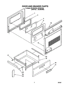 03 - Door And Drawer parts for Whirlpool Range RF316PXYW3 from AppliancePartsPros.com