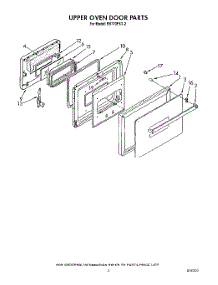 03 - Upper Oven Door parts for Whirlpool Oven RB770PXT2 from AppliancePartsPros.com