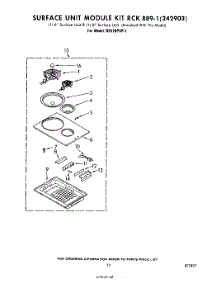 11 - Surface Unit Rck889-1 , Literature parts for Whirlpool Range RS576PXP1 from AppliancePartsPros.com