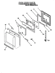 Oven Door parts for Whirlpool Range M  REF  W    PAR from AppliancePartsPros.com